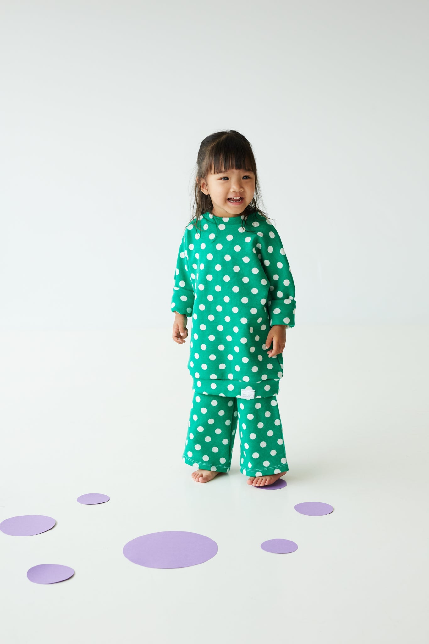 Eco-friendly kids' clothing – gender-neutral wide leg grow-with-me pants, sustainably made in Canada.