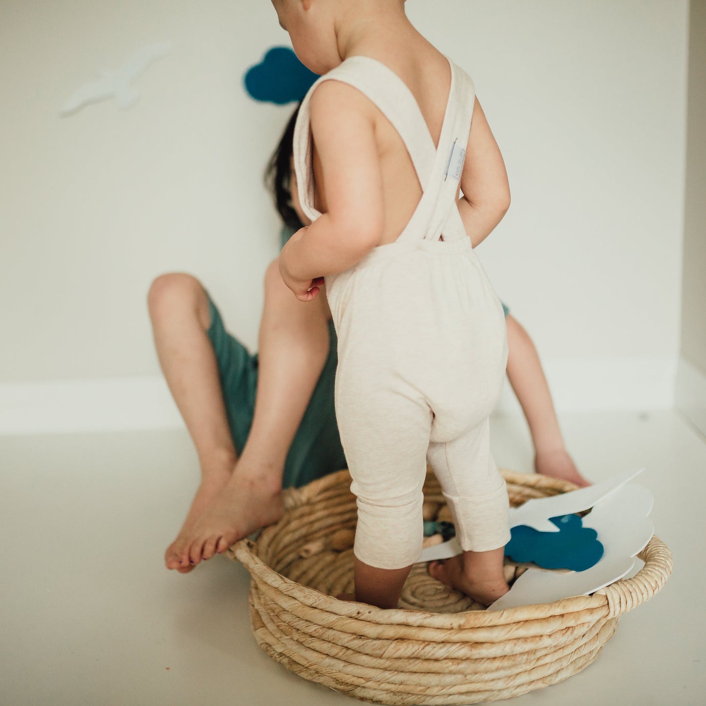 Grow With Me Shorts Overalls | Heather Cream