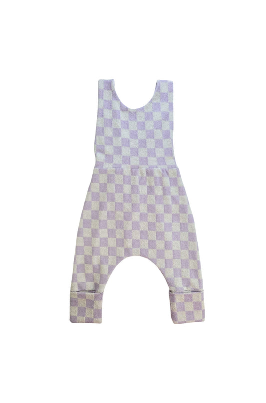 Grow With Me Overalls | Purple Damier