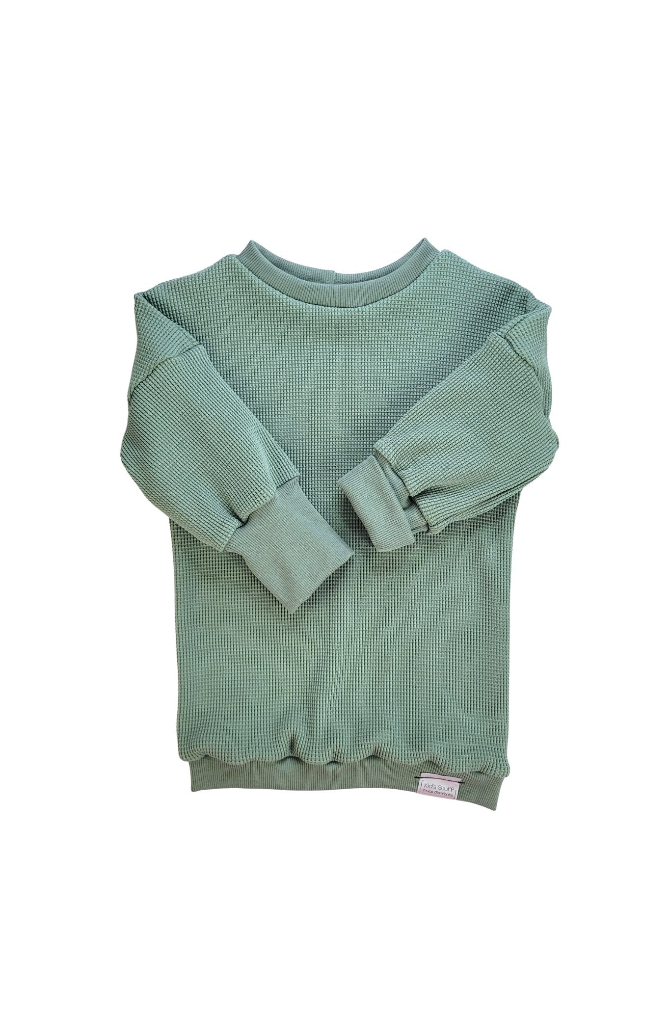 Grow With Me Waffle Sweater | Green