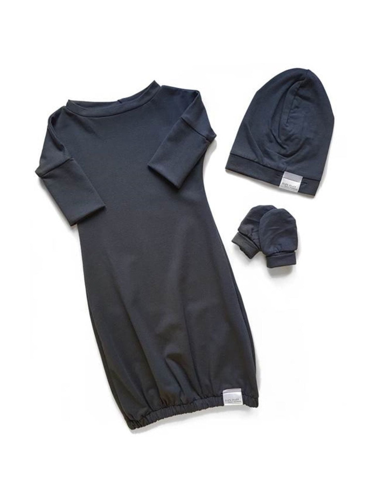 Newborn Set Gown | Dark Grey
