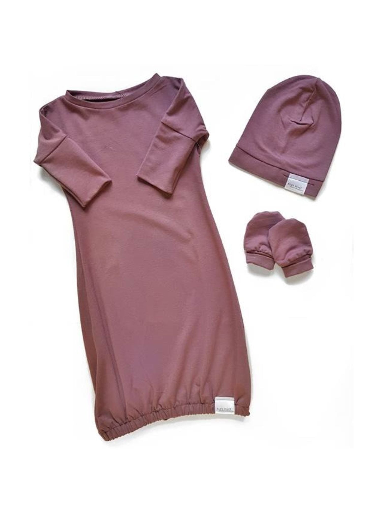 Newborn Set Gown | Rose Brown