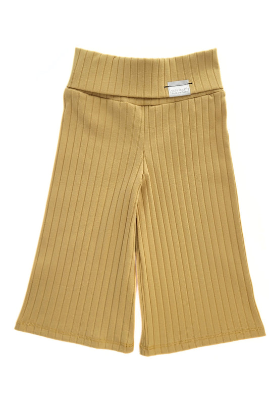 Danny Wide Leg Pants | Golden Yellow Rib