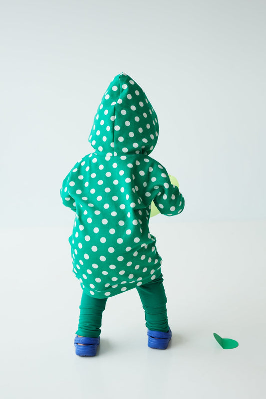 Grow With Me Hoodie | Green + Polka Dots