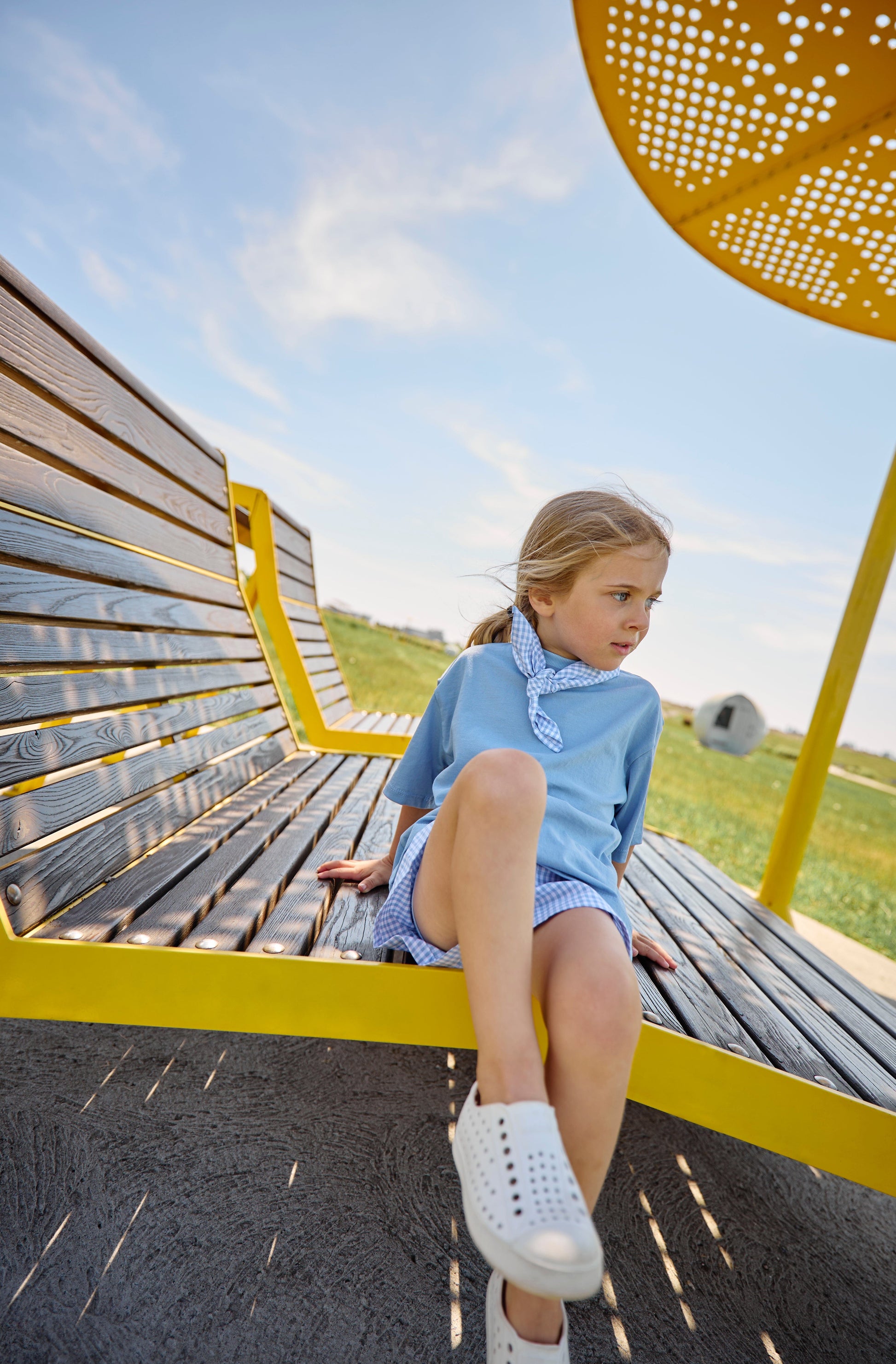 Grow With Me Wide Shorts | Vichy Blue Kid's Stuff [Trucs d'enfants] 