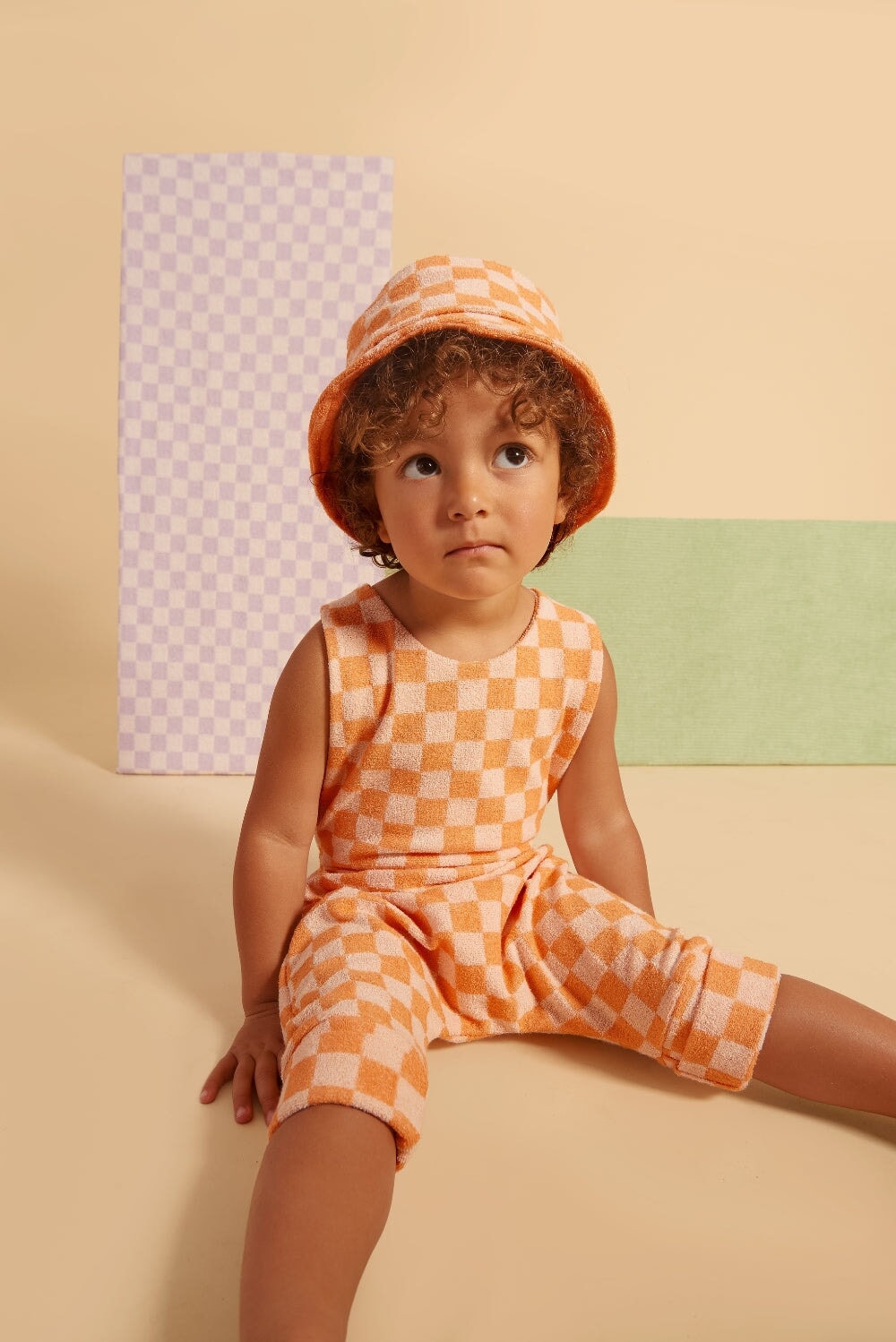 Grow With Me Shorts Overalls | Clementine Sorbet Checkered