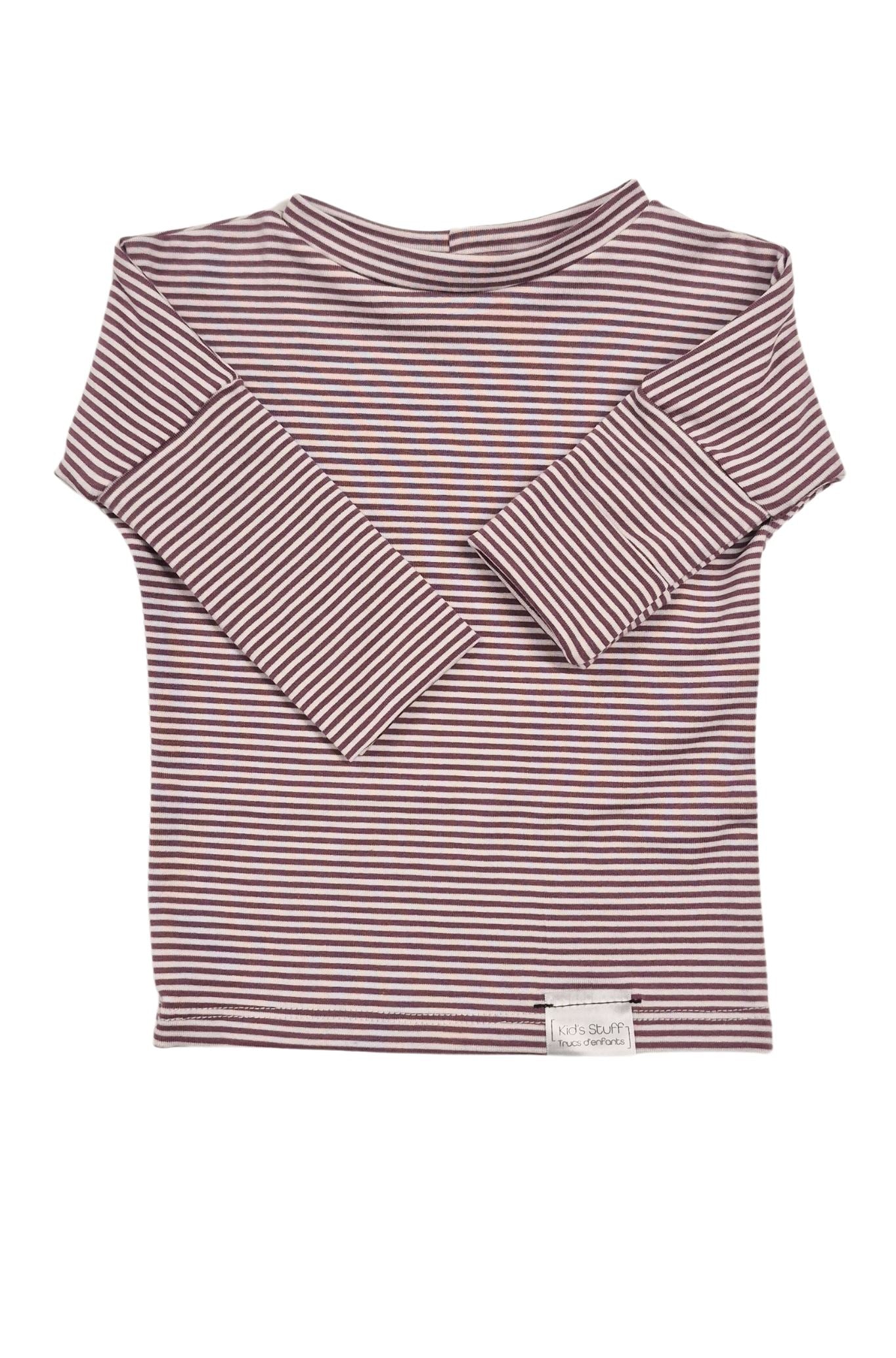 Grow With Me Shirt | Rose Brown Stripes Kid's Stuff [Trucs d'enfants] 