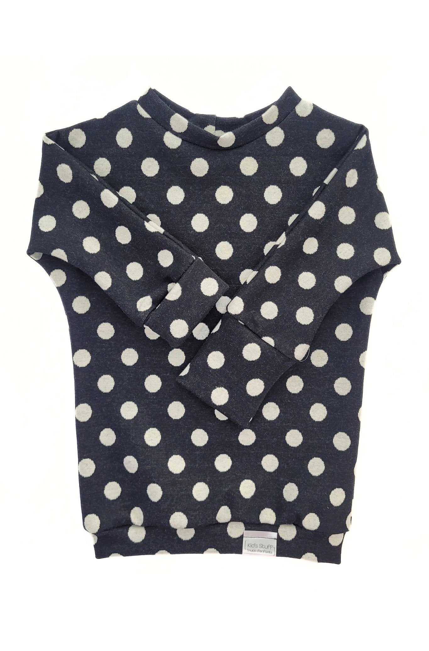 Grow With Me Sweater | Black + Polka Dots