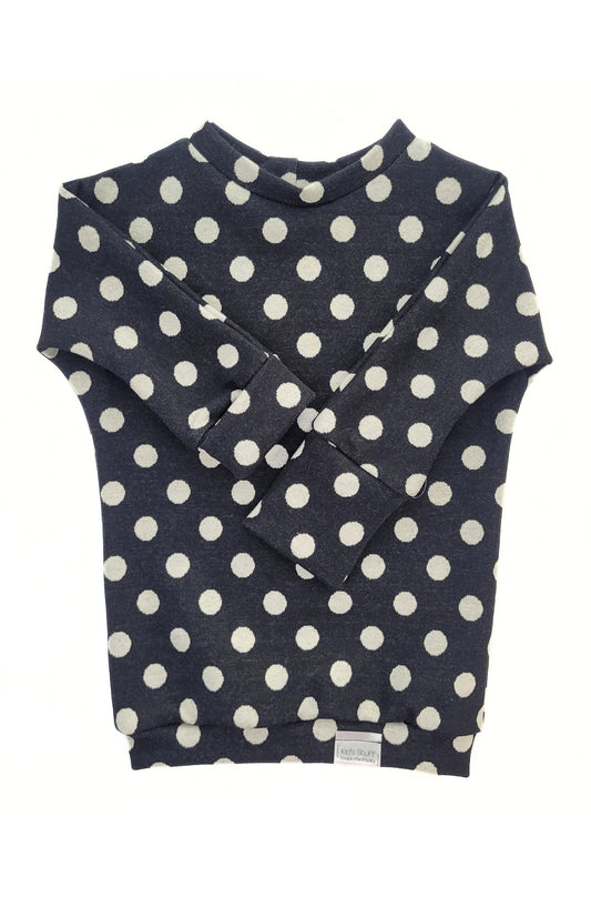 Grow With Me Sweater | Black + Polka Dots