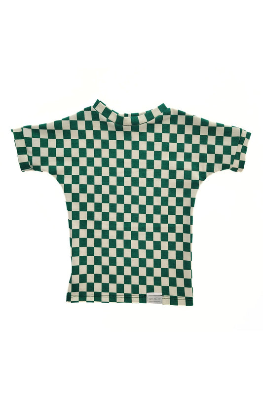Grow With Me T-Shirt | Green Checkered print