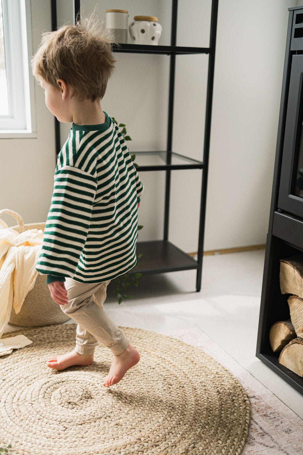 Oversize Sweater | Jungle Green Stripes Kid's Stuff [Trucs d'enfants] 