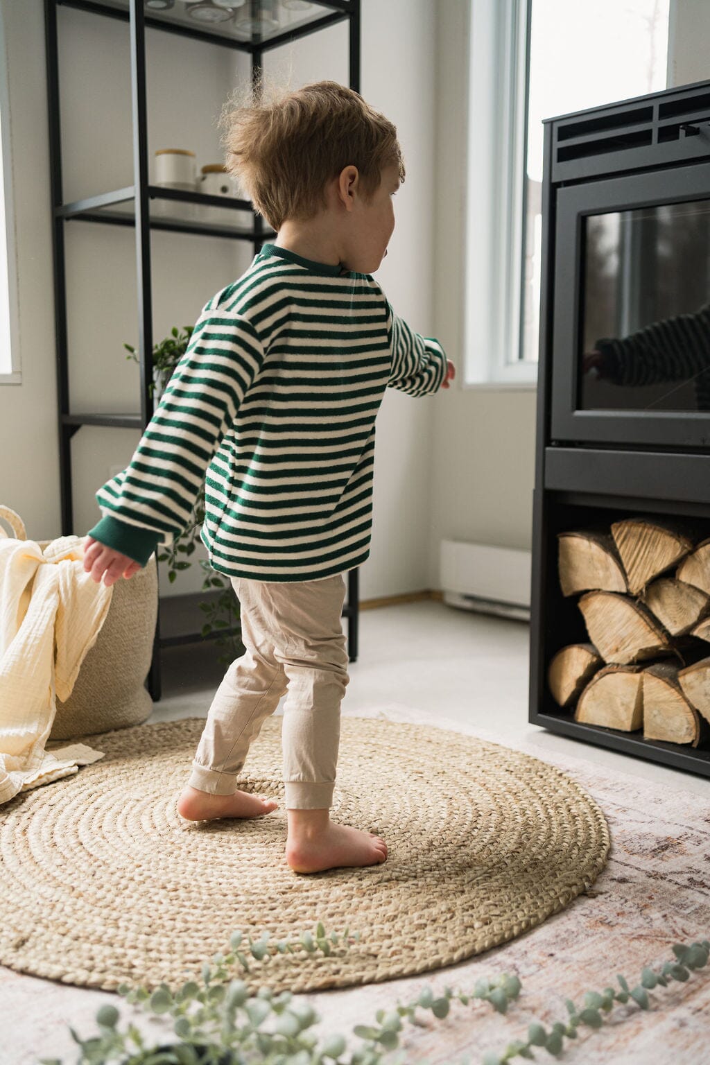 Oversize Sweater | Jungle Green Stripes Kid's Stuff [Trucs d'enfants] 