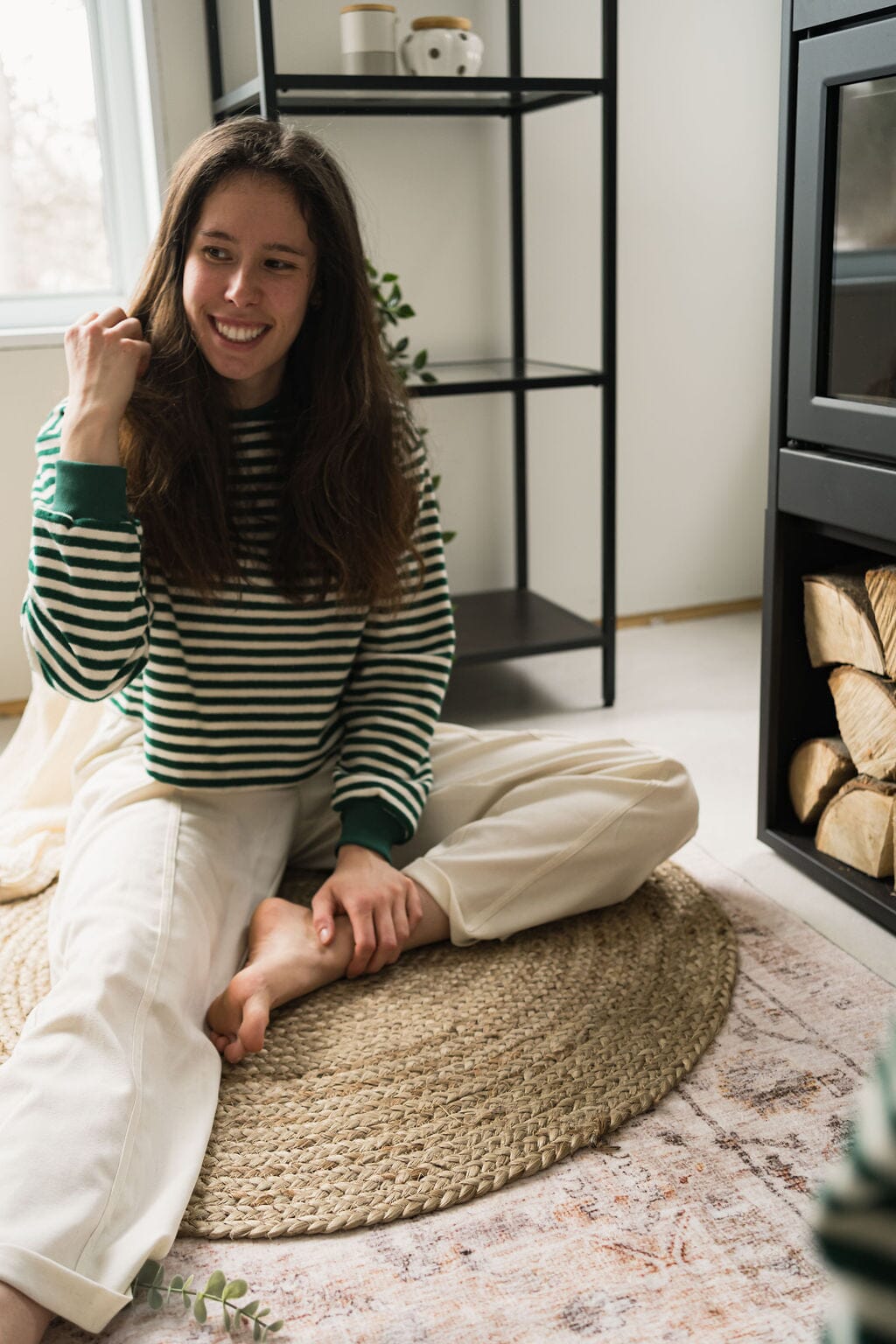 Oversize Sweater | Jungle Green Stripes Adult Kid's Stuff [Trucs d'enfants] 