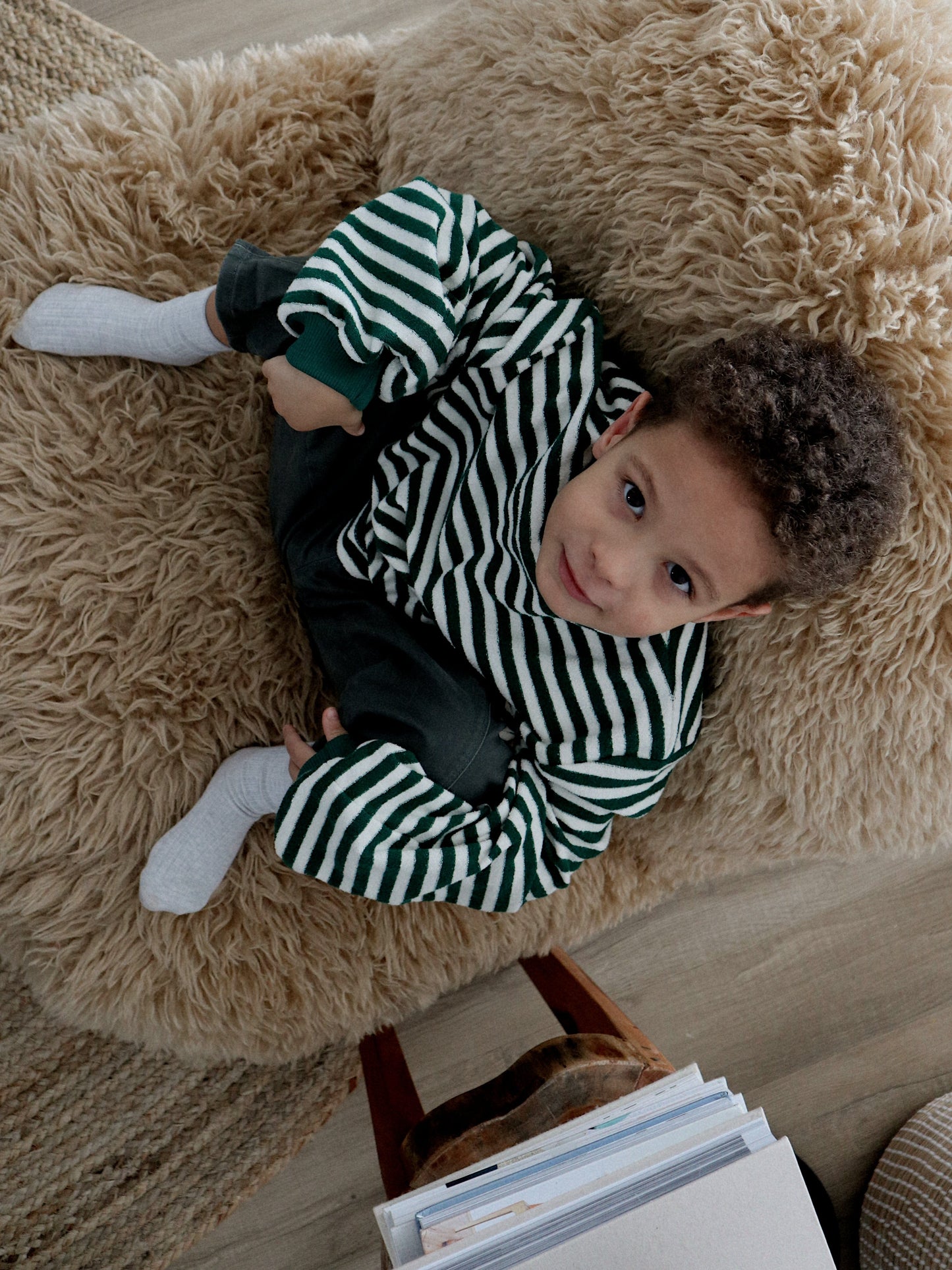 Oversize Sweater | Jungle Green Stripes Kid's Stuff [Trucs d'enfants] 