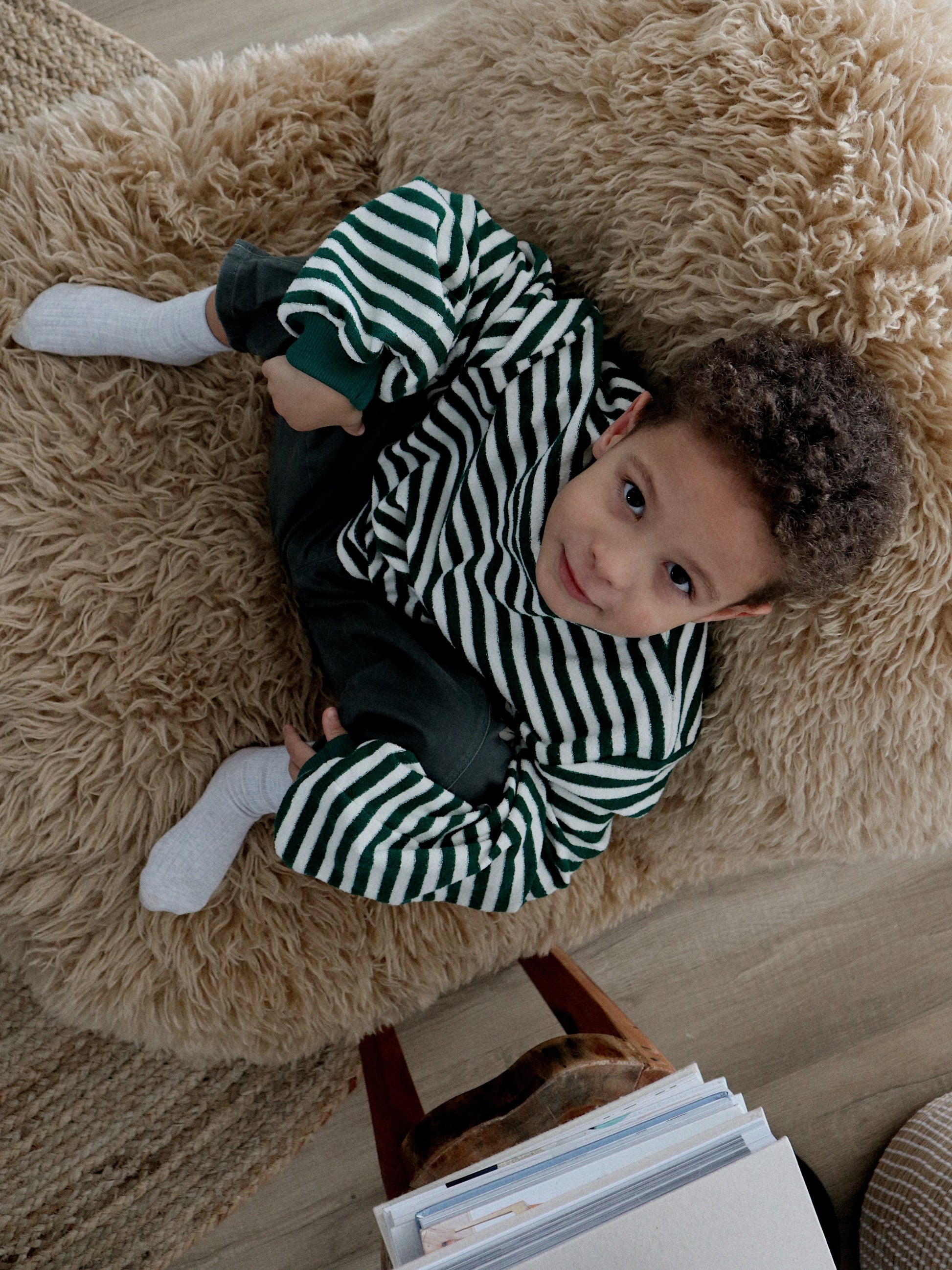 Oversize Sweater | Jungle Green Stripes Kid's Stuff [Trucs d'enfants] 