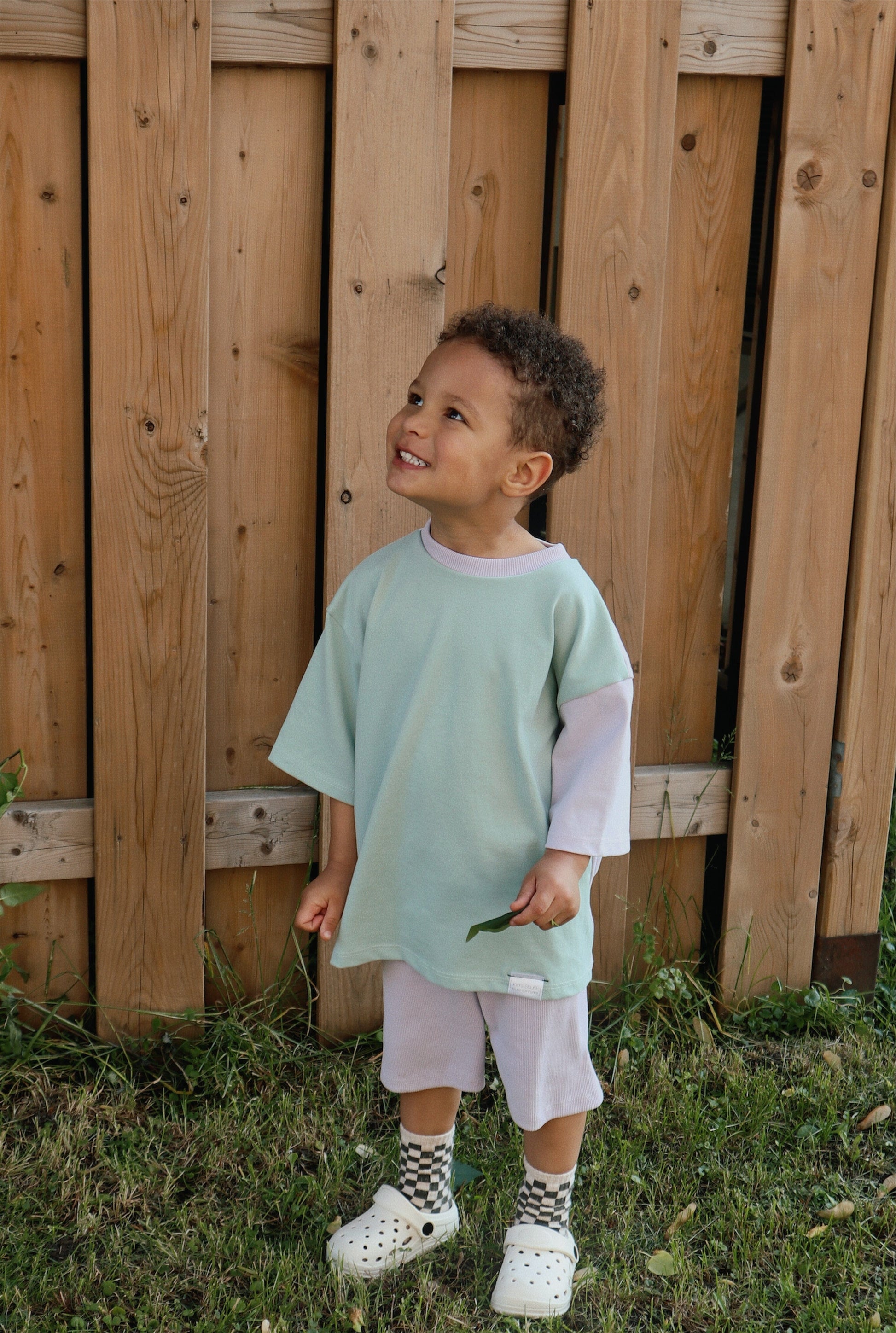 Oversize T-Shirt | Two-Tone Kid's Stuff [Trucs d'enfants] 0-6 months Minted Sage 