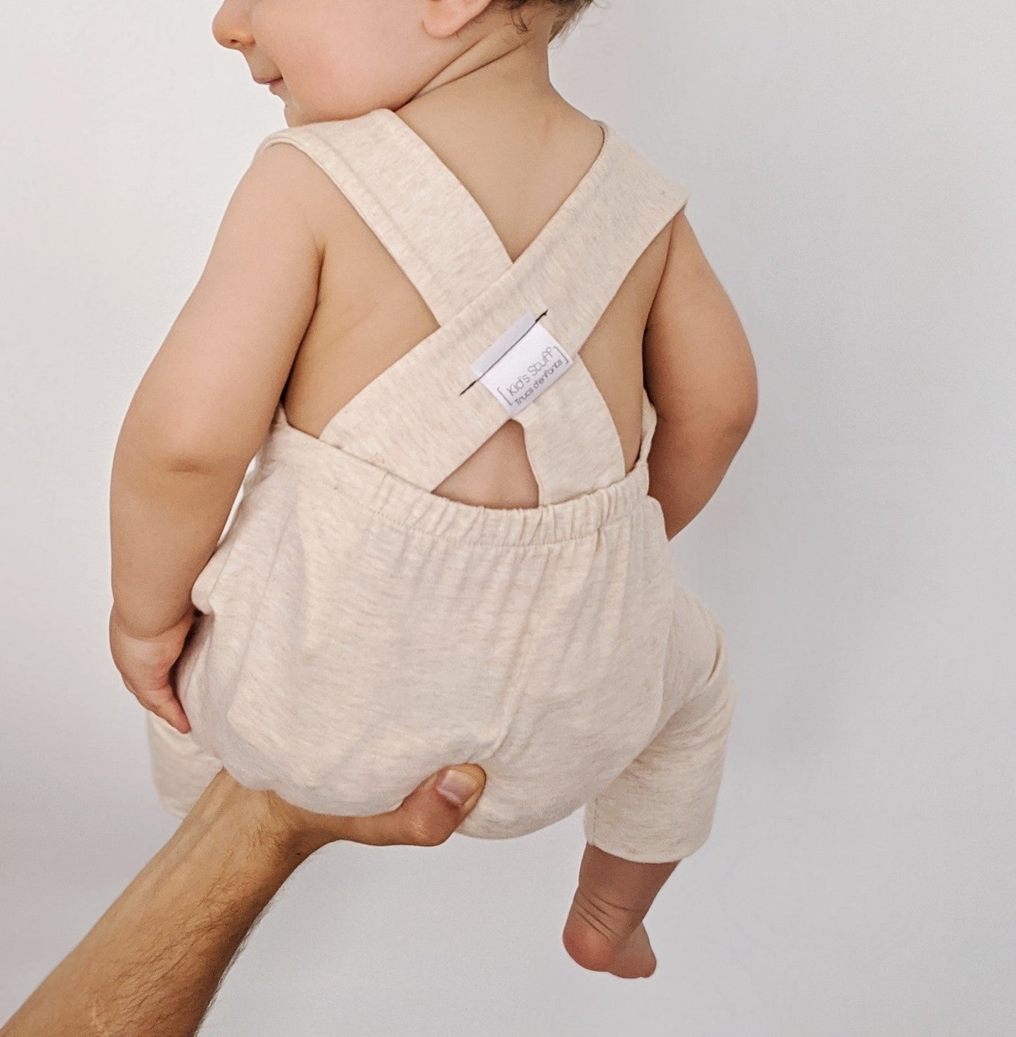 Grow With Me Shorts Overalls | Heather Cream