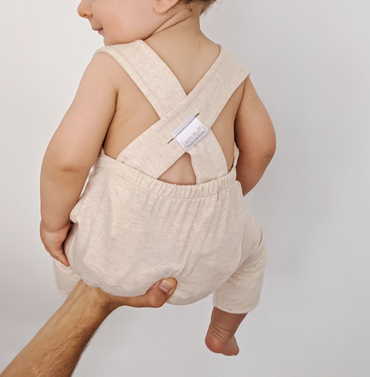 Grow With Me Shorts Overalls | Heather Cream