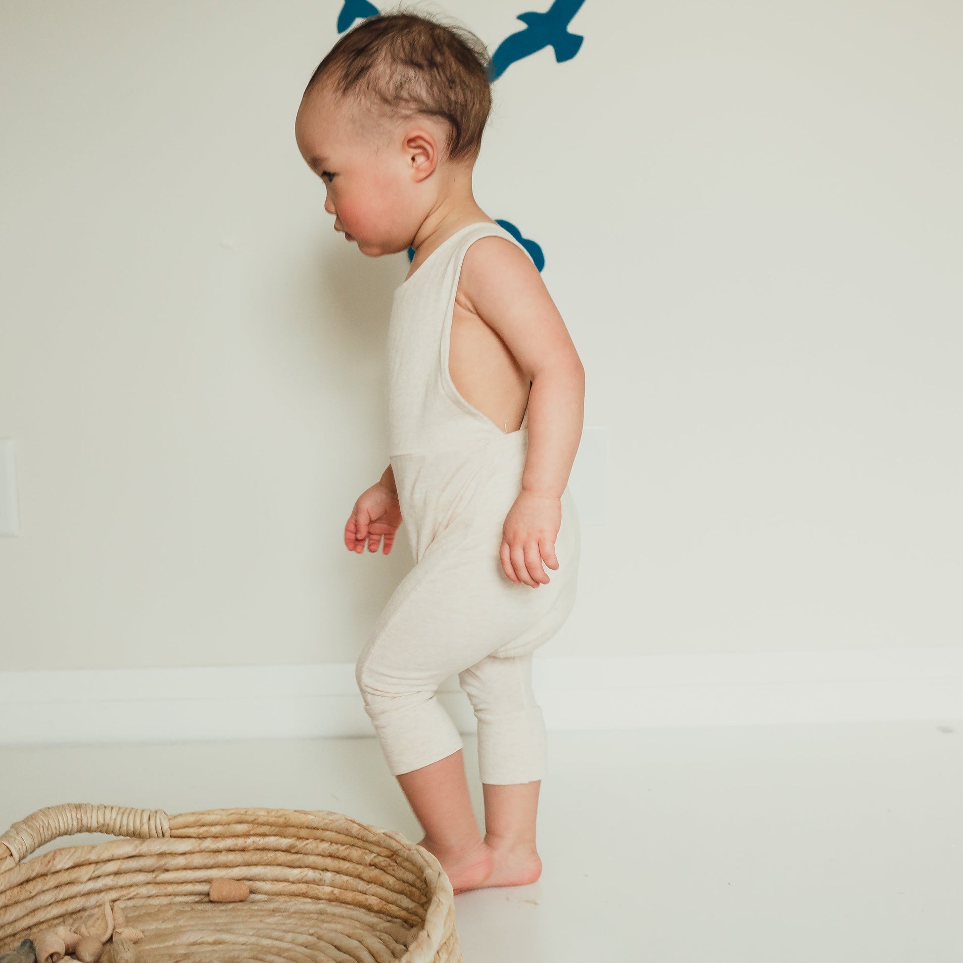 Grow With Me Shorts Overalls | Heather Cream