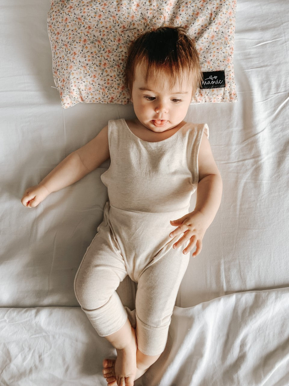 Grow With Me Shorts Overalls | Heather Cream